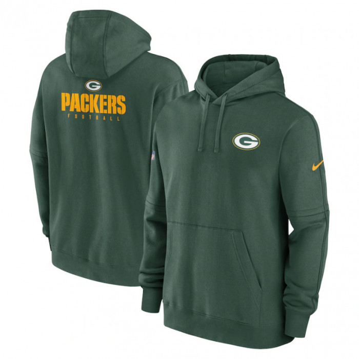 Green Bay Packers Nike Club Sideline Fleece Pullover duks sa kapuljačom