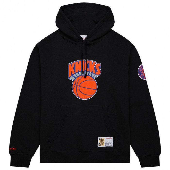 New York Knicks Mitchell and Ness Game Vintage Logo maglione con cappuccio
