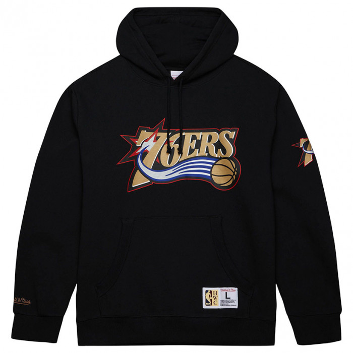 Philadelphia 76ers Mitchell and Ness Game Vintage Logo pulover sa kapuljačom