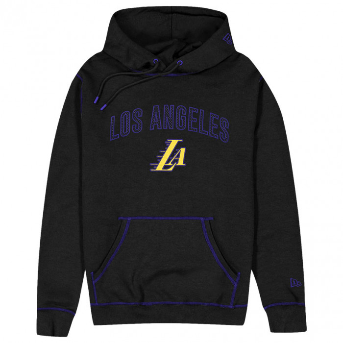 Los Angeles Lakers New Era City Edition 2023 Black pulover sa kapuljačom