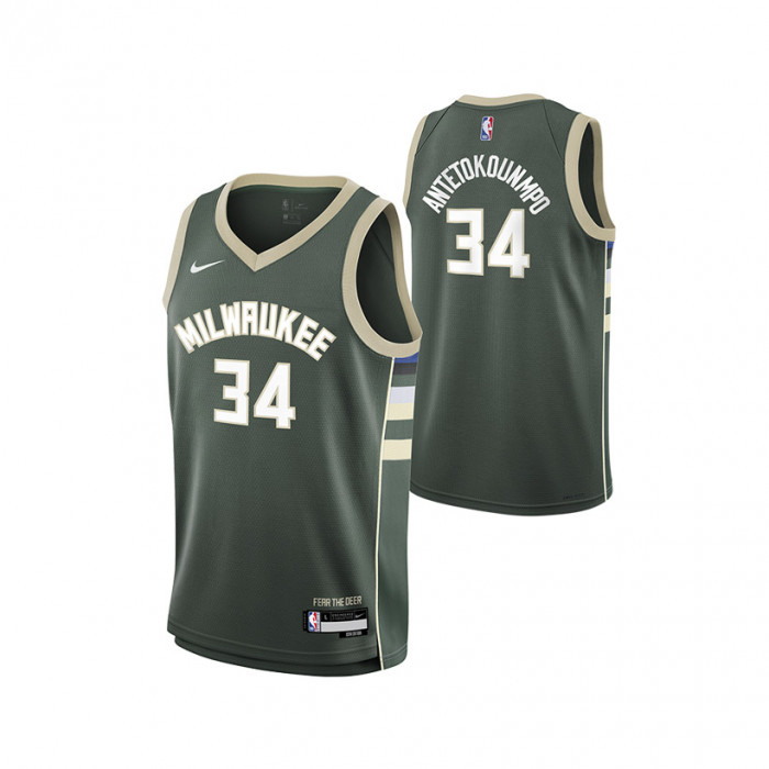 Giannis Antetokounmpo 34 Milwaukee Bucks Nike Icon Edition Swingman dečji dres