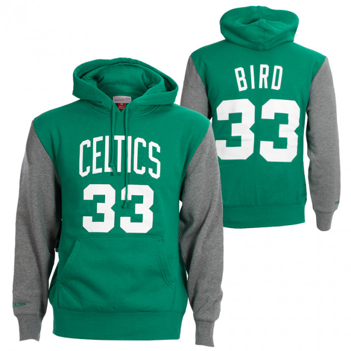 Larry Bird 33 Boston Celtics 1986 Mitchell and Ness Fashion Fleece maglione con cappuccio
