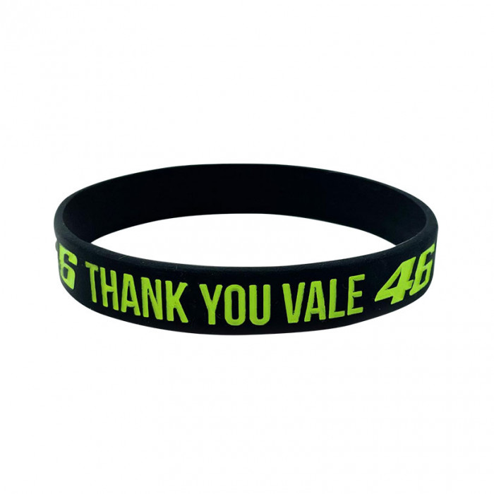 Valentino Rossi VR46 Thank You Vale Black silikonska narukvica