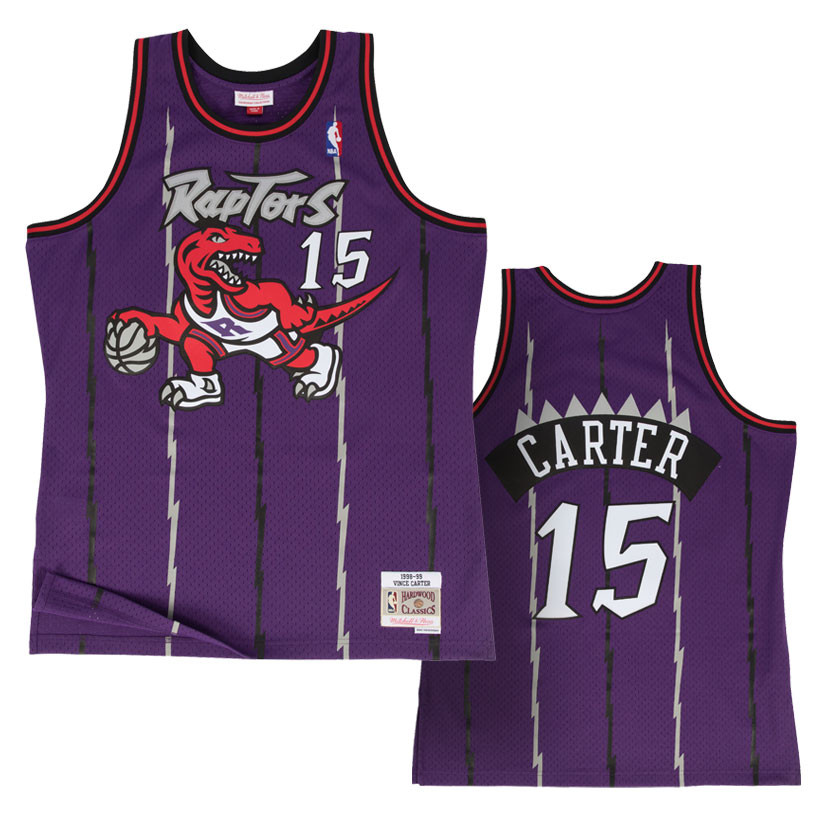 Retro 98 99 Vince Carter #15 Toronto Raptors Basketball Jersey Stitched Lila 
