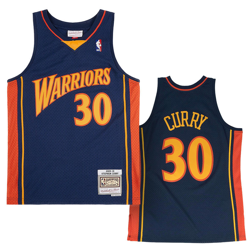 Men's Mitchell & Ness Stephen Curry White Golden State Warriors 2009-10  Hardwood Classics Authentic Player Jersey
