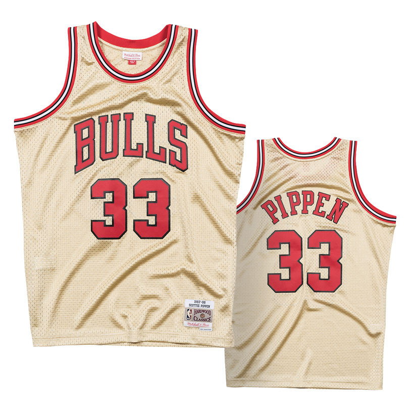 Retro 1998 Scottie Pippen #33 Chicago Bulls Basketball Trikot Genäht Rot 