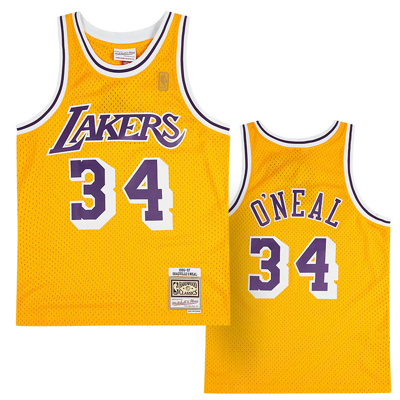 Los Angeles Lakers Shaquille O'Neal 1996-97 Hardwood Classics Alternate  Swingman Jersey - Yellow - Youth
