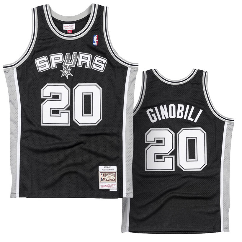 Manu Ginobili 20 San Antonio Spurs 2002-03 & Ness Swingman Jersey