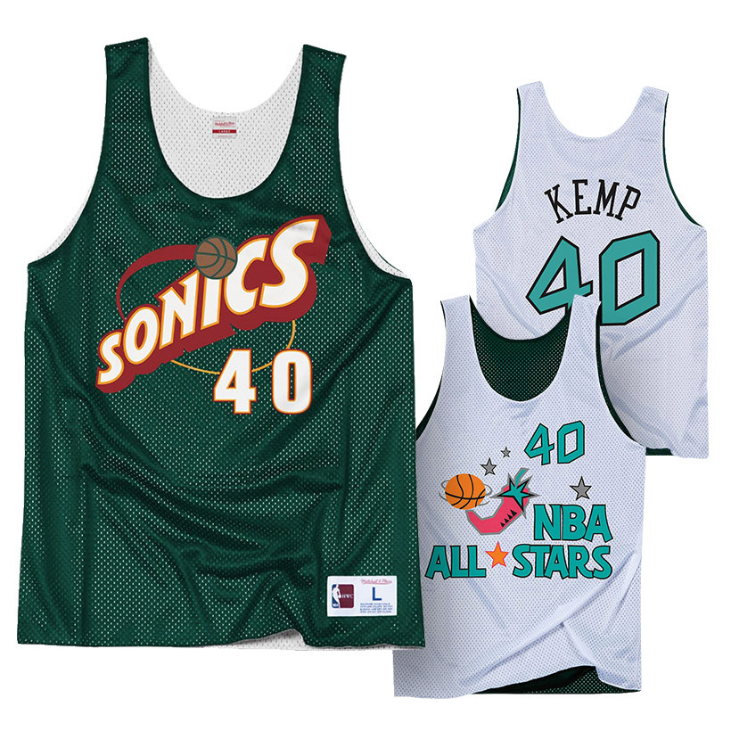 Lids Shawn Kemp Seattle SuperSonics Mitchell & Ness Hardwood Classics  Tie-Dye Name Number Tank Top - Green/Red