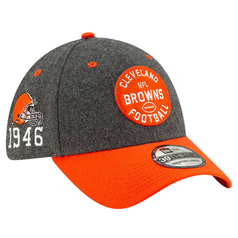 pružiti Čitljivost revizija  Cleveland Browns New Era 39THIRTY 2019 NFL Official Sideline Home 1946s Cap