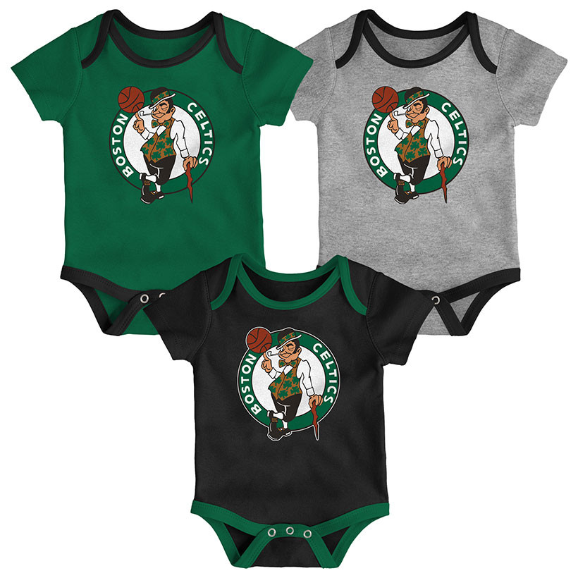 Outerstuff Infant Kelly Green/Black/Gray Boston Celtics Slam Dunk 3-Piece Bodysuit Set at Nordstrom, Size 18M