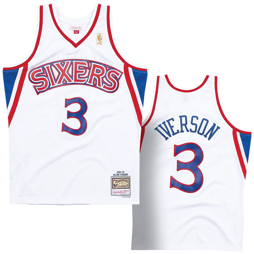 NBA PHILADELPHIA 76ERS 1996-97 ALTERNATE SWINGMAN JERSEY ALLEN IVERSON