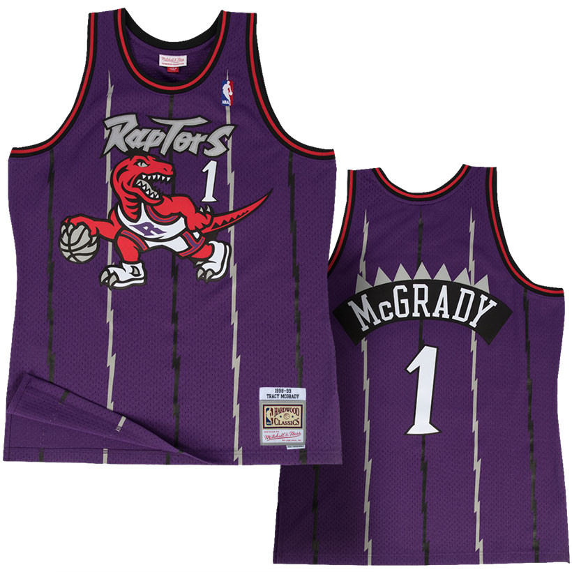 Toronto Raptors Men's M&N 1998-1999 Tracy McGrady #1 Replica Swingman Jersey  Purple - The Locker Room of Downey