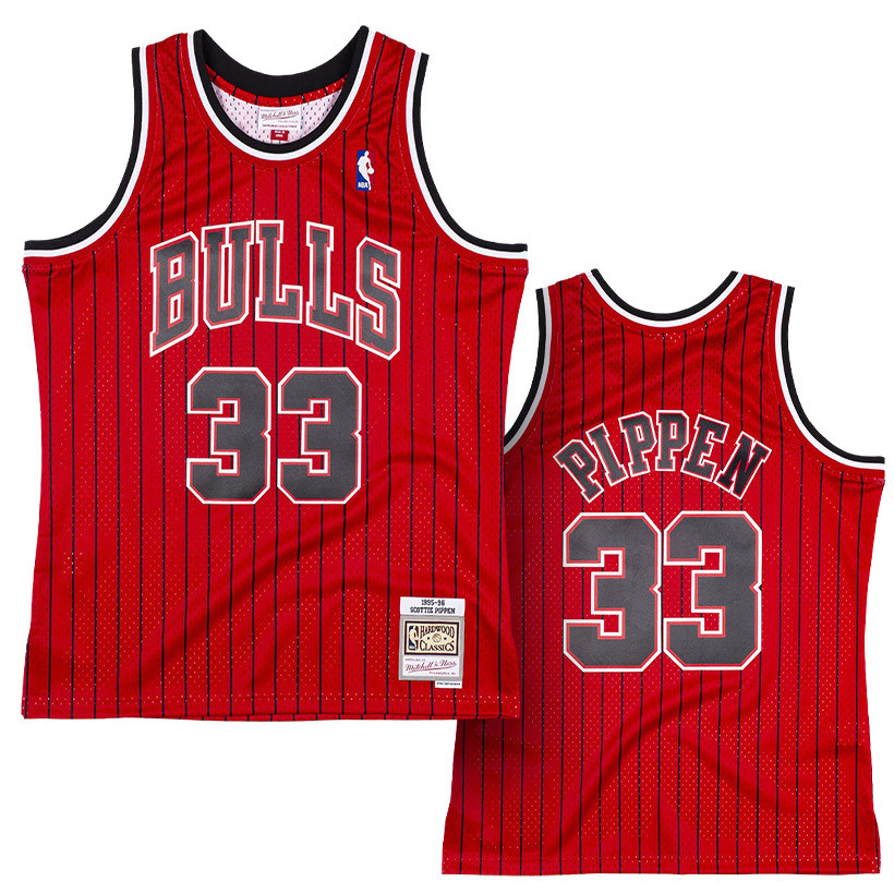Scottie Pippen Champion 95 96 Chicago Bulls Swingman Trikot Jersey Stitched 33# 