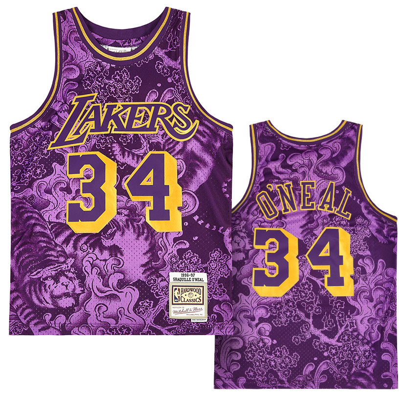 Shaquille O'Neal 34 Los Angeles Lakers 1996-97 Mitchell and Ness