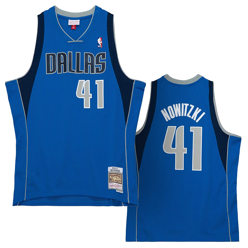 Mitchell & Ness NBA SWINGMAN JERSEY DALLAS MAVERICKS 2010-11 DIRK NOWITZKI  #41 Blue - CAPITAL BLUE