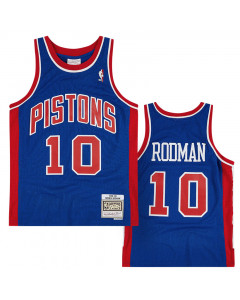 Dennis Rodman 10 Detroit Pistons 1988-89 Mitchell & Ness Swingman Road maglia