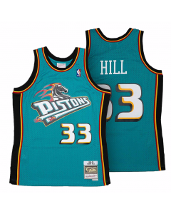 Grant Hill 33 Detroit Pistons 1998-99 Mitchell & Ness Swingman Road dres