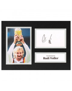 Rudi Voller Signed A4 Photo Display Germany World Cup Autograph Memorabilia COA