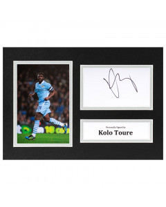 Kolo Toure Signed A4 Photo Display Manchester City Autograph Memorabilia COA
