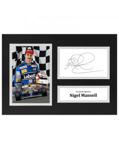 Nigel Mansell Signed A4 Photo Display Formula One F1 Autograph Memorabilia COA