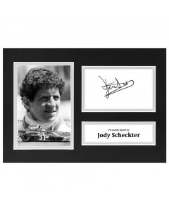 Jody Scheckter Signed A4 Photo Display Formula One F1 Original Autograph COA