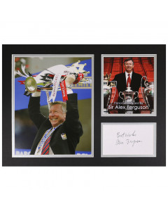 Sir Alex Ferguson Signed 16"x12" Photo Display Man Utd Autograph Memorabilia COA