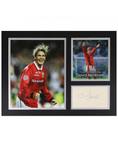 David Beckham Signed 16"x12" Photo Display Man Utd Autograph Memorabilia COA