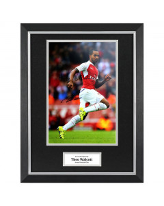 Theo Walcott Signed 16"x12" Framed Photo Display Arsenal Happy Birthday Gift COA