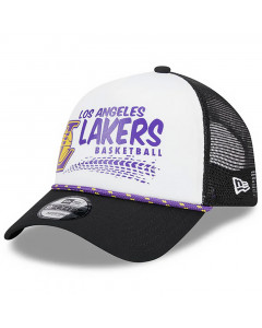 Los Angeles Lakers New Era 9FORTY A-Frame Trucker Rally Drive Mütze