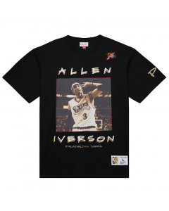 Allen Iverson Philadelphia 76ers Mitchell and Ness Heavyweight Premium Vintage Logo T-Shirt