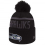 Seattle Seahawks New Era Black Collection Bobble Cuff cappello invernale (80536188)