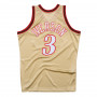 Allen Iverson 3 Philadelphia 76ers 1997 Mitchell & Ness Gold Swingman maglia