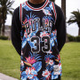 Scottie Pippen 33 Chicago Bulls 1997-98 Mitchell & Ness Swingman Floral Black dres