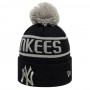 New York Yankees New Era Black Bobble Wintermütze