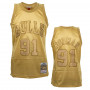 Dennis Rodman 91 Chicago Bulls Mitchell & Ness Midas Swingman Metallic Gold dres