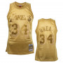 Shaquille O'Neal 34 Los Angeles Lakers Mitchell & Ness Midas Swingman Metallic Gold dres