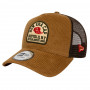 New Era Fabric Patch Brown Trucker cappellino