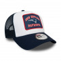 New England Patriots New Era 9FORTY A-Frame Trucker Graphic Patch Cappellino