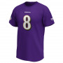 Lamar Jackson 8 Baltimore Ravens Iconic Name & Number Graphic T-Shirt 