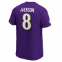 Lamar Jackson 8 Baltimore Ravens Iconic Name & Number Graphic majica 