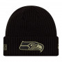 Seattle Seahawks New Era NFL 2020 Official Salute to Service Black cappello invernale