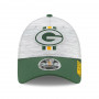 Green Bay Packers New Era 9FORTY Official NFL Training Digi-Tech Heather Stretch Snap cappellino