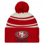 San Francisco 49ers New Era 2022 Official Sideline Sport Cuffed Pom cappello invernale