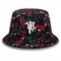 Manchester United New Era Floral All Over Print Black Bucket klobuk
