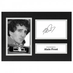 Alain Prost Signed A4 Photo Display Formula One F1 Autograph Memorabilia