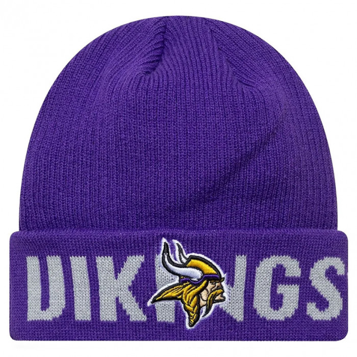 Minnesota Vikings New Era Wordmark Black Cuff Knit Beanie