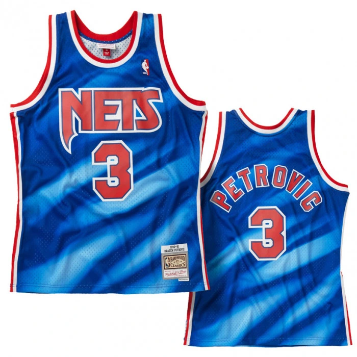 Dražen Petrović 3 New Jersey Nets 1990-91 Mitchell & Ness Swingman Jersey