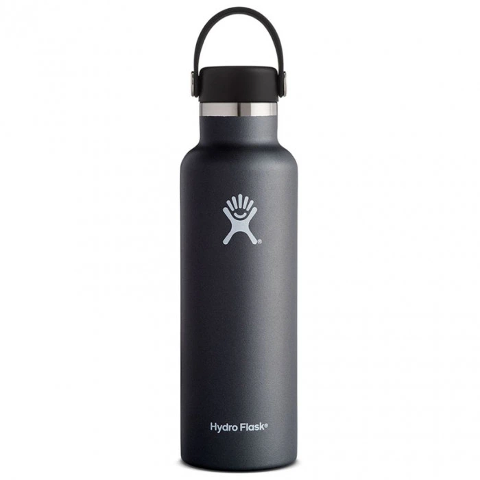 Hydro Flask 21 oz Standard Mouth Flex Cap Black Bottle 621 ml