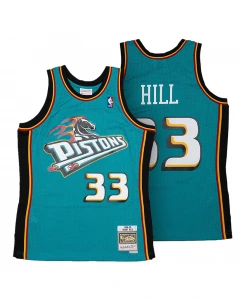 Grant Hill 33 Detroit Pistons 1998-99 Mitchell & Ness Swingman Road maglia
